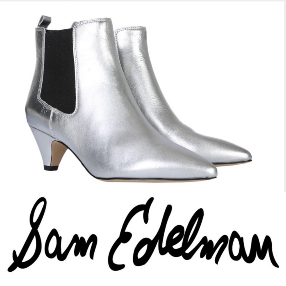 Sam Edelman KATT Metallic Leather Anckle Boots